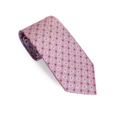 Pastel Pink, Blue, White, Tiny Shawl Pattern Silk Tie