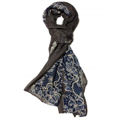 ANTHRACITE, BLUE, WHITE SCARF
