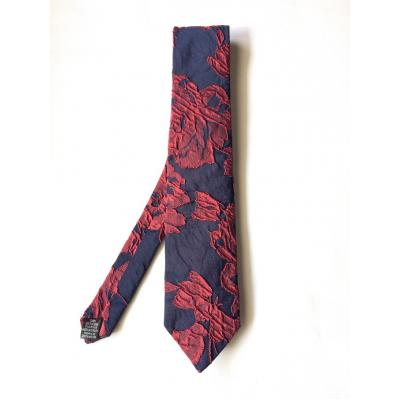  Navy blue, red tie