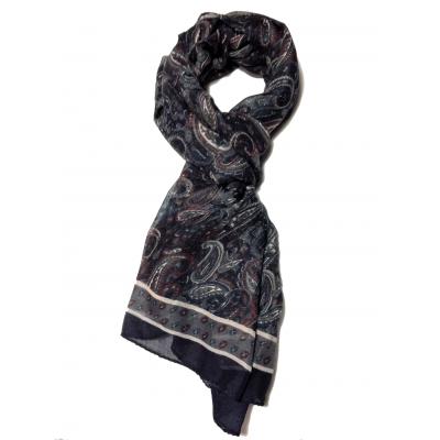Navy Blue, Burgundy, White, Anthracite scarf