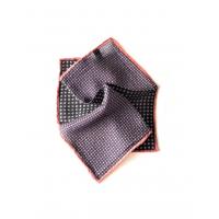 Navy blue, blue, white, pastel pink wool pocket square