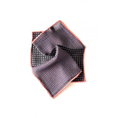 Navy blue, blue, white, pastel pink wool pocket square