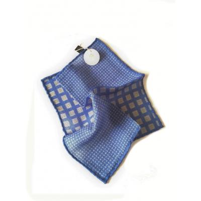 Blue, stone color special pattern wool pocket square