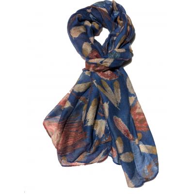 OIL BLUE, TILE RED, GREEN SCARF