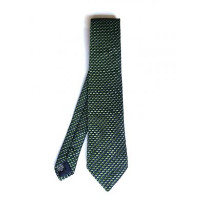 Green, Navy Blue Tie
