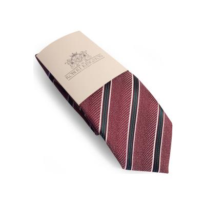 Pastel Bordo,koyu yeşil,Beyaz verev çizgi desen kravat SRKK0026