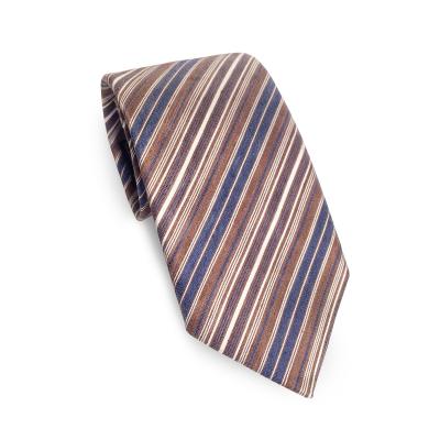 Vizon,Lacivert,Beyaz verev desen ipek kravat SRKİ0011